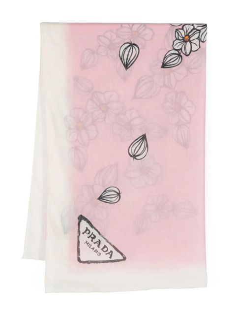 Prada floral-print scarf - Pink