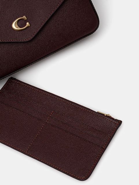 Coach torebka skórzana kolor bordowy