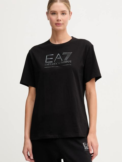 EA7 Emporio Armani t-shirt bawełniany damski kolor czarny AF12503.7W000414 - zdjęcie produktu nr 1