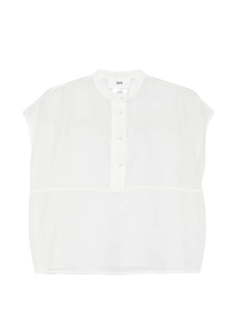 SOLOTRE half-buttoned blouse - White - zdjęcie produktu nr 1