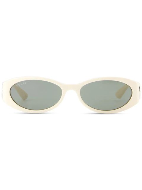 Gucci Eyewear Double G oval-frame sunglasses - White - zdjęcie produktu nr 1