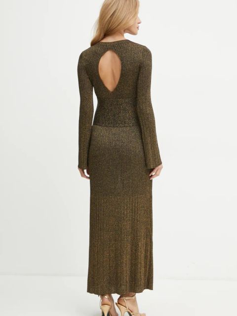 Twinset sukienka kolor czarny maxi rozkloszowana 242TT3460