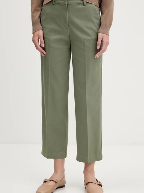 Sisley spodnie damskie kolor zielony proste high waist 4K2ZLF03V - zdjęcie produktu nr 1