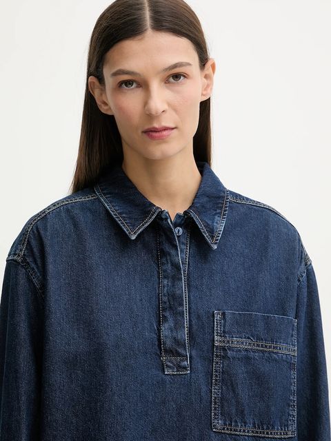 Marc O'Polo sukienka jeansowa kolor granatowy mini prosta 5000007938