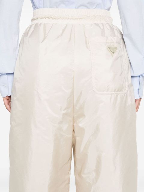 Prada enamel triangle-logo trousers - Neutrals