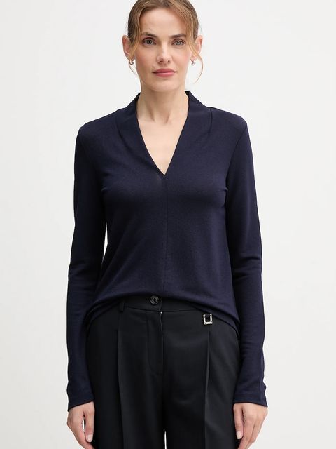 United Colors of Benetton bluzka damska kolor granatowy gładka 31NLD401X - zdjęcie produktu nr 1