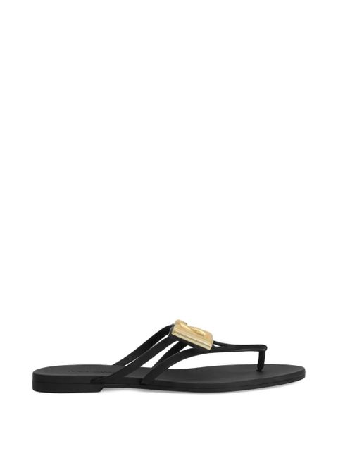 Dolce & Gabbana logo plaque flip-flops - Black - zdjęcie produktu nr 1