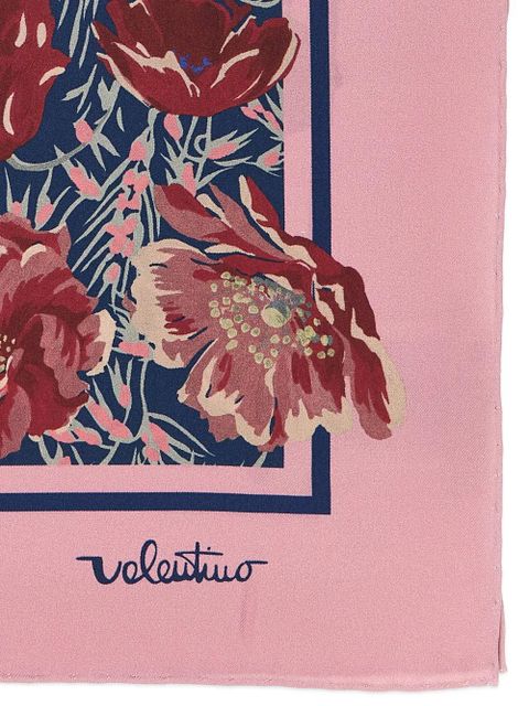 Valentino Garavani poppies print silk scarf - Blue - zdjęcie produktu nr 2