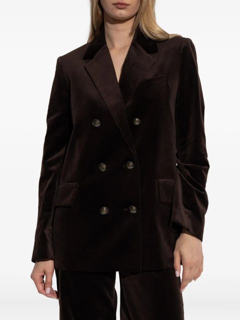 Zadig&Voltaire double-breasted velvet blazer - Brown