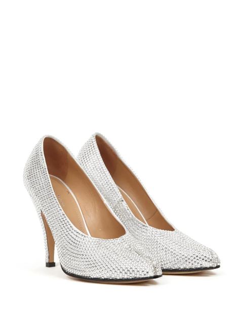 Maison Margiela 110mm Tabi rhinestone-embellished pumps - White - zdjęcie produktu nr 2