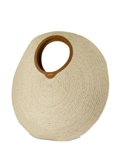 Cult Gaia Amun circular-handle raffia tote bag - Neutrals