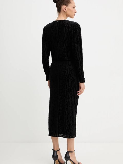 BOSS Orange sukienka kolor czarny midi rozkloszowana 50547812 - zdjęcie produktu nr 2