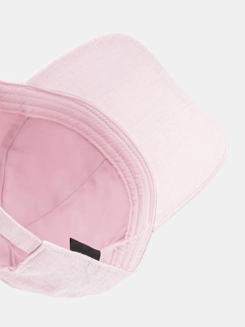 BOSS czapka z daszkiem lniana kolor różowy gładka 50539507 - zdjęcie produktu nr 2