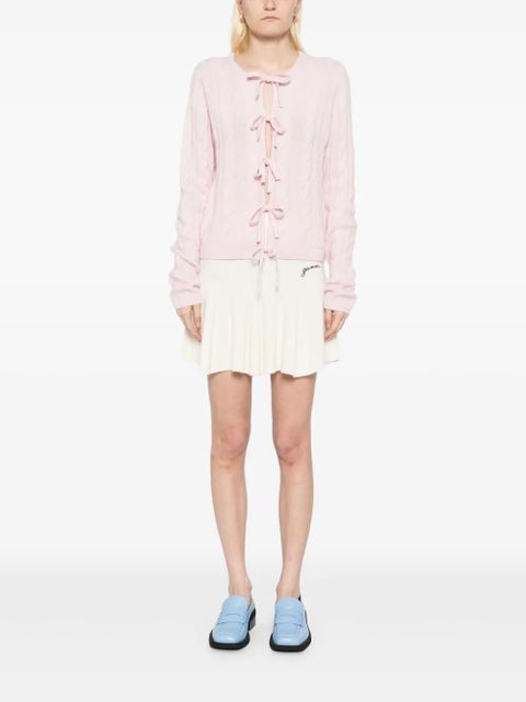 GANNI lace-up fastening cardigan - Pink
