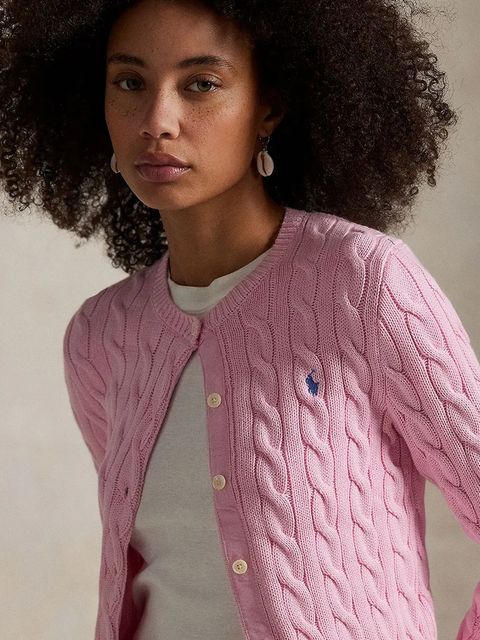 Polo Ralph Lauren kardigan bawełniany damski kolor różowy 211971868