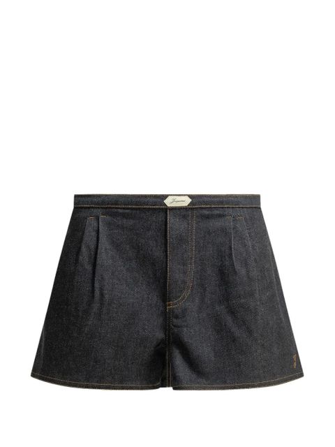Jacquemus Amelo de-Nîmes logo-embroidered shorts - Blue - zdjęcie produktu nr 1