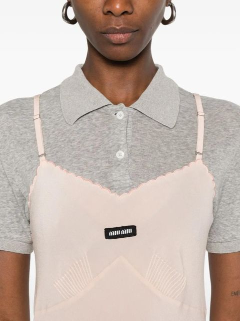 Miu Miu scalloped-edge draped midi dress - Pink