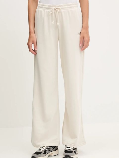 New Balance spodnie dresowe damskie kolor beżowy gładkie WP51503LIN - zdjęcie produktu nr 1