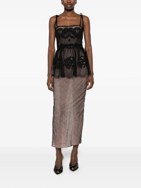 Alessandra Rich lace-tie evening dress - Black - zdjęcie produktu nr 2