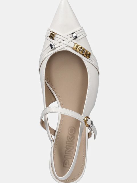 Pinko szpilki skórzane Gloria 18 kolor beżowy SD0489P003Z12