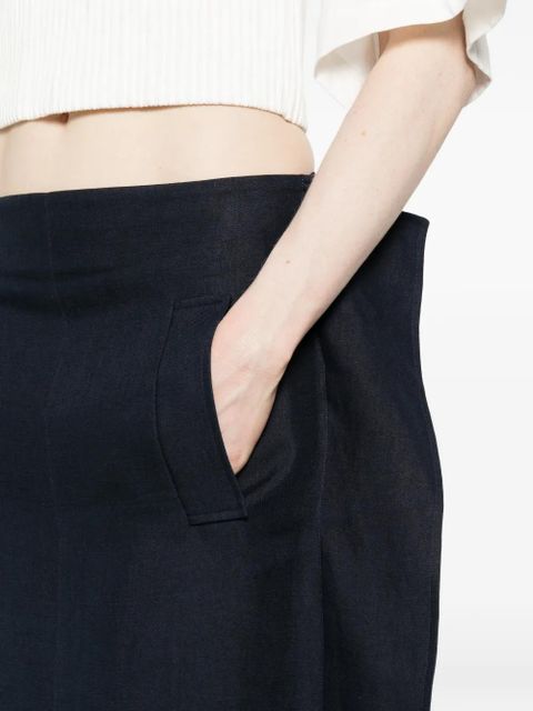 KHAITE front-pocket midi skirt - Blue