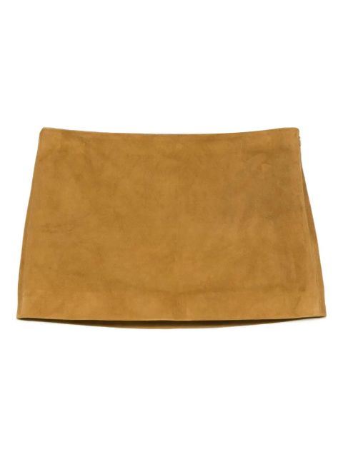 KHAITE Jett suede mini skirt - Brown - zdjęcie produktu nr 1