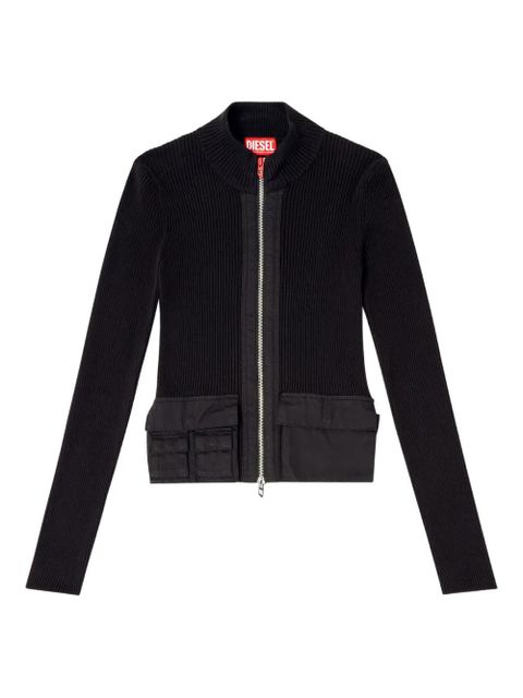 Diesel M-Melissa ribbed zip-front top - Black - zdjęcie produktu nr 1