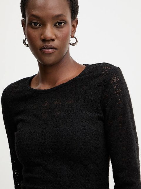 Guess bluzka BRIDGETTE damska kolor czarny gładka W5BP13 K1180