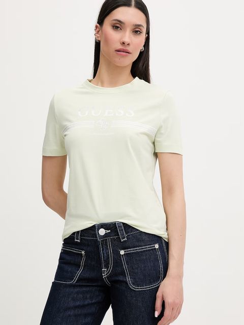 Guess T-shirt damski bawełniany z elastanem SIENA - zdjęcie produktu nr 2