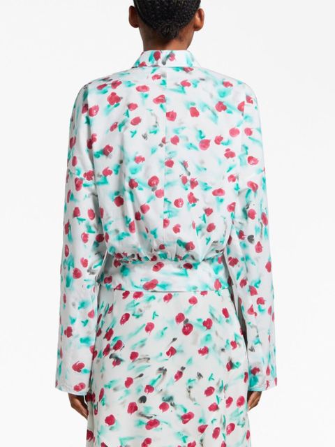 Marni floral-print cotton shirt - White
