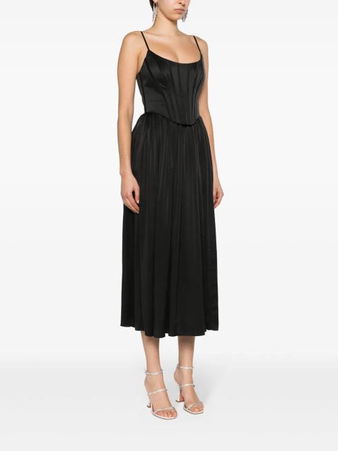 ZIMMERMANN corset silk midi dress - Black