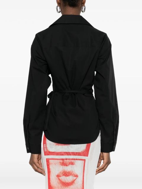 Diesel C-Delphos-S1 tie-detail collared shirt - Black