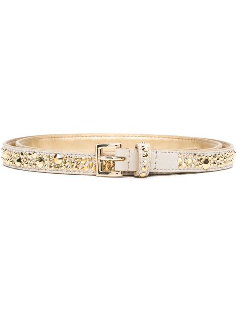 Prada crystal-embellished leather buckle belt - Gold - zdjęcie produktu nr 1