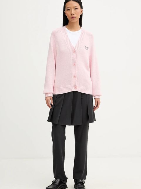 Kenzo kardigan z dodatkiem wełny damski kolor różowy FF62CA7143LA - zdjęcie produktu nr 2
