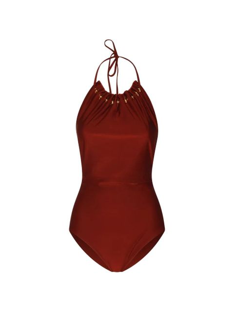 ZIMMERMANN embellished halterneck swimsuit - Red - zdjęcie produktu nr 1