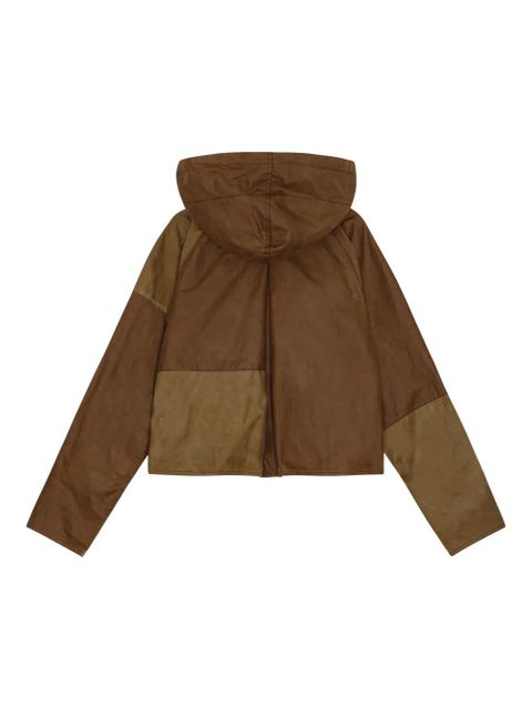 GANNI x Barbour logo-patch corduroy-collar jacket - Brown