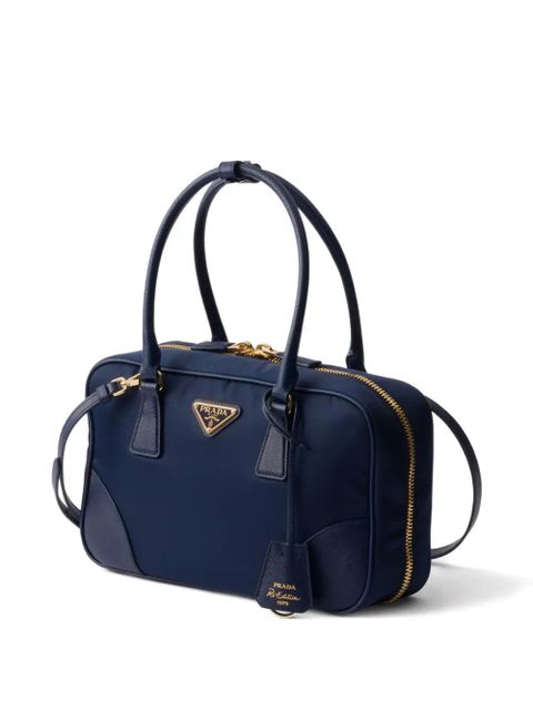 Prada medium logo-detail tote bag - Blue