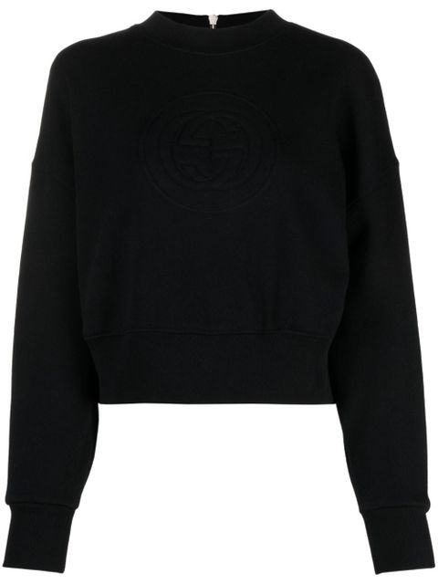 Gucci interlocking-G zipped cropped sweatshirt - Black