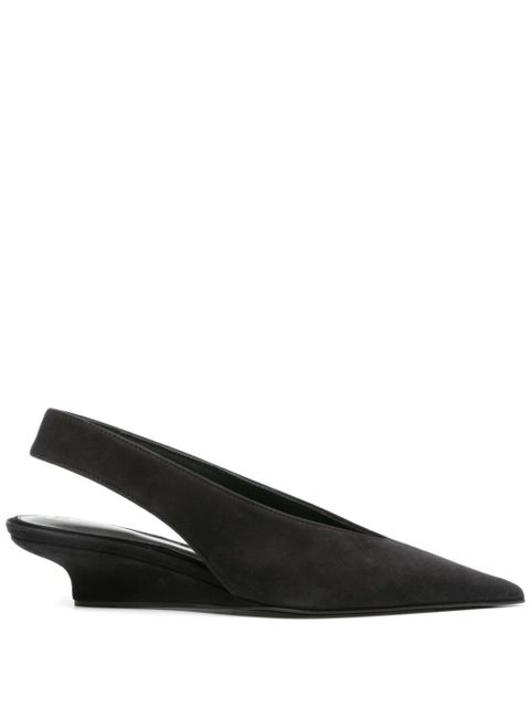 TOTEME 40mm The Suede Wedge-Heel slingback pumps - Black - zdjęcie produktu nr 1