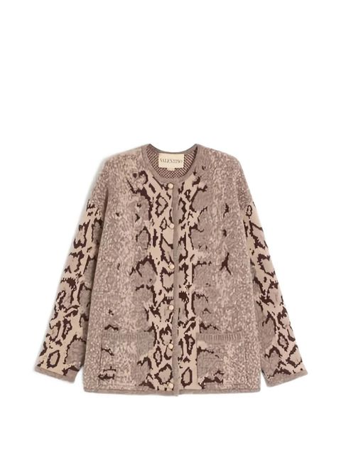 Valentino Garavani animalier-print buttoned cardigan - Neutrals - zdjęcie produktu nr 1