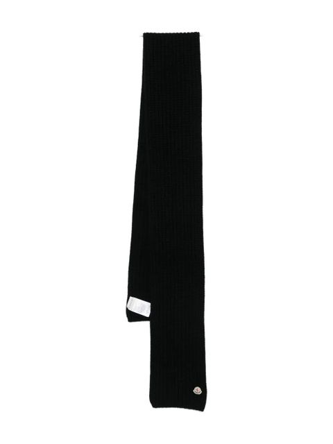 Moncler ribbed logo-patch scarf - Black - zdjęcie produktu nr 2