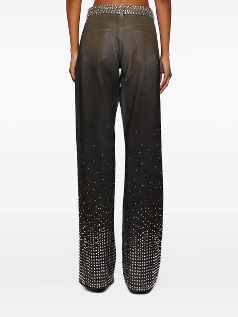 The Attico rhinestone-embellished jeans - Grey