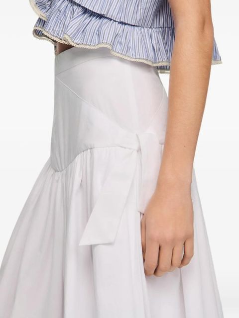 SANDRO tie-detail A-line maxi skirt - White