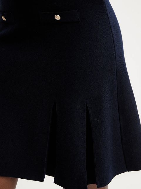 Morgan sukienka z domieszką wełny kolor granatowy mini rozkloszowana RMCOL