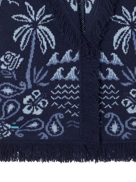 Alanui palm-tree fringed cardigan - Blue