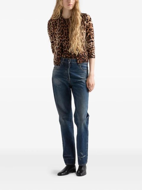 Prada animal-print button-up cardigan - Brown - zdjęcie produktu nr 2