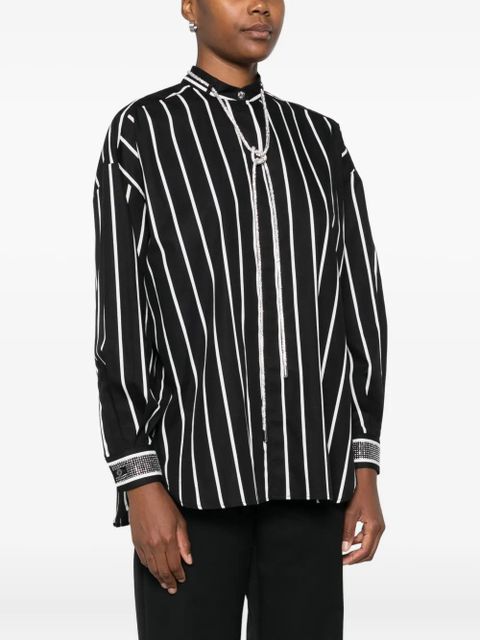 PINKO striped lace shirt - Black