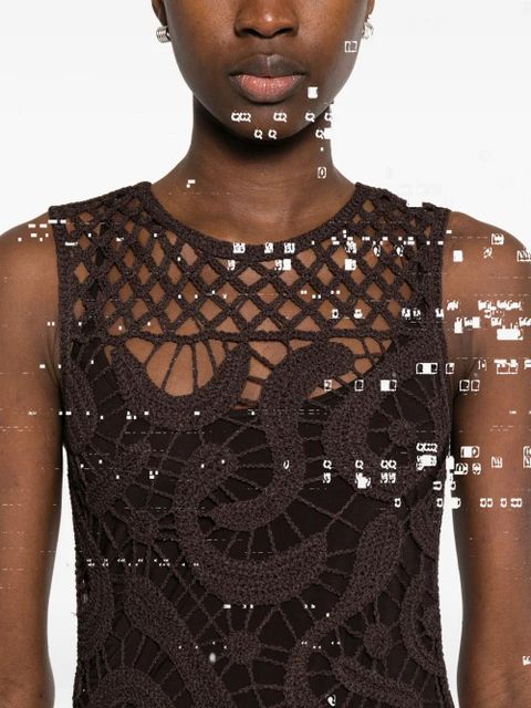 PINKO crochet midi dress - Brown