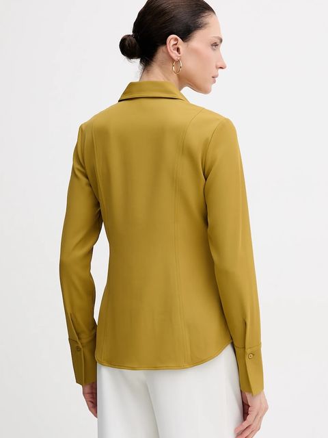 Sisley koszula damska kolor zielony regular z kołnierzykiem klasycznym 5SLFLQ0A0