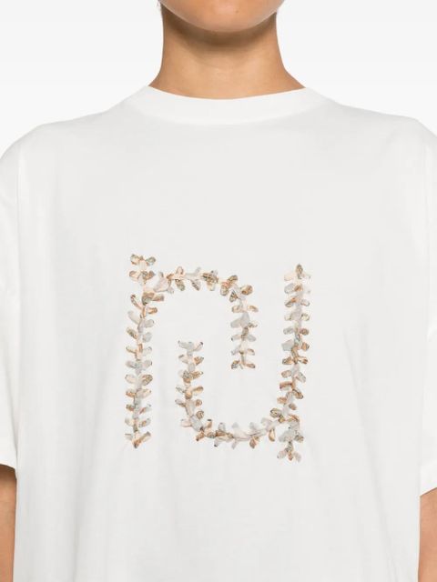 Nanushka Wren paisley-monogram oversized T-shirt - White